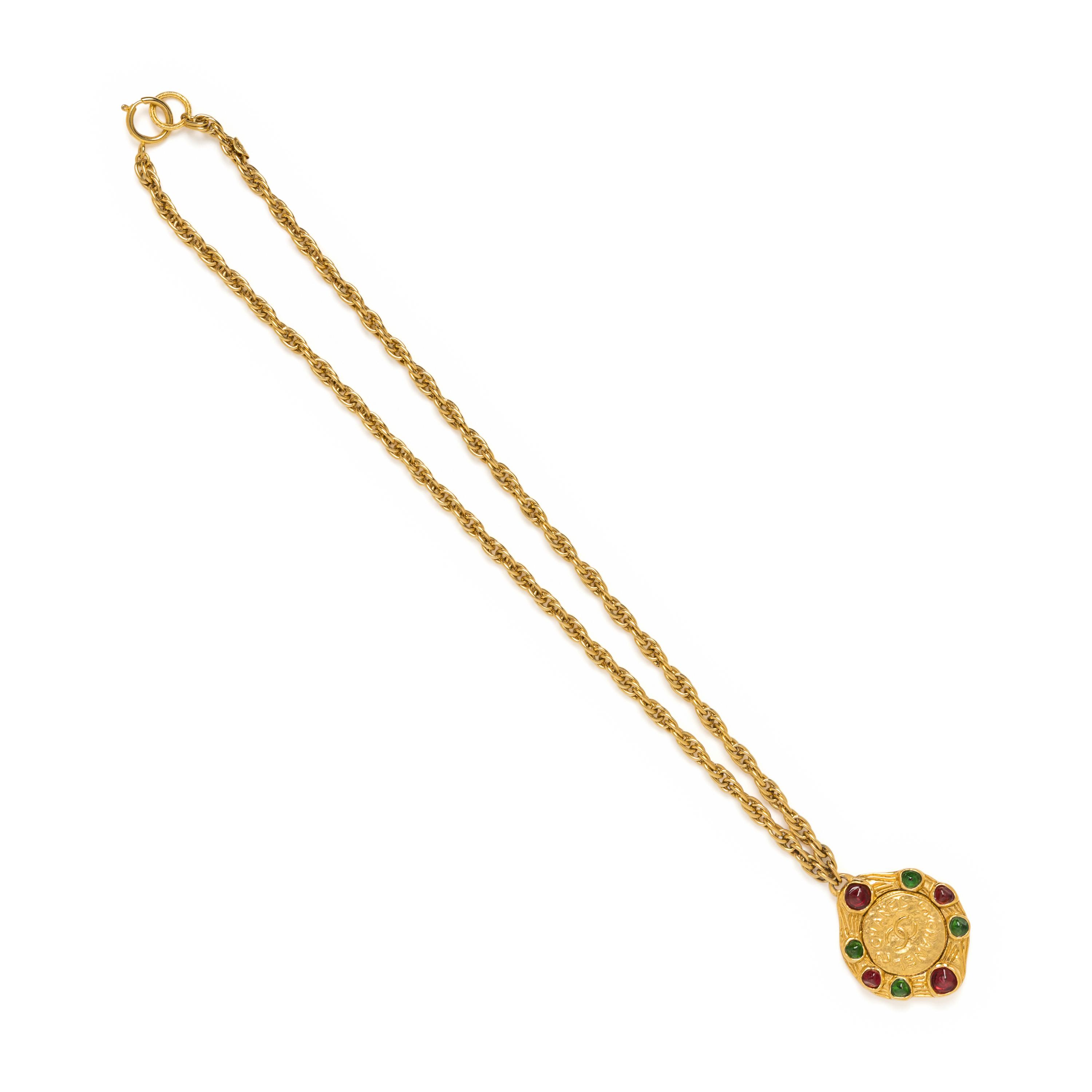 Chanel, Pâte de Verre-Studded Pendant Necklace