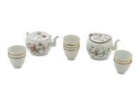 A Chinese Famille Rose Teapots and Teacups Set