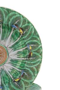 A Group of Eleven Chinese Export Porcelain Cabbage Leaf Plates