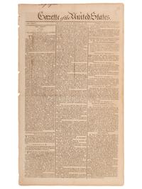 [NORTH CAROLINA]. Gazette of the United States . No. LXXV. New York: John Fenno, 30 December 1789.