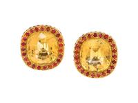 LAURA MUNDER, CITRINE AND GARNET EARCLIPS