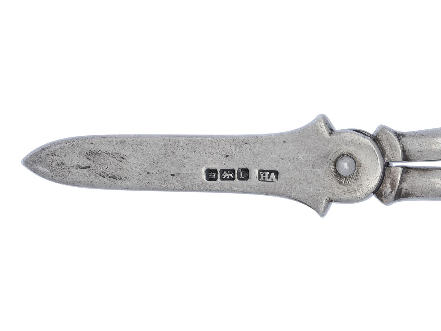 An English Silver Grape Shears