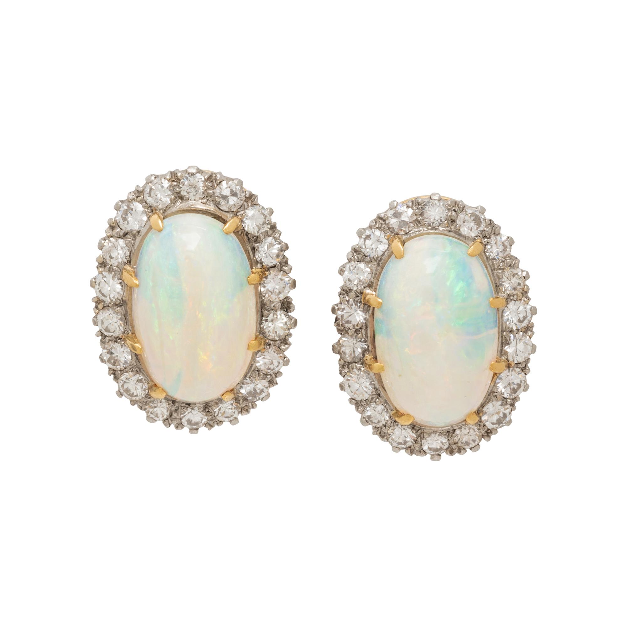 OPAL AND DIAMOND EARRINGS