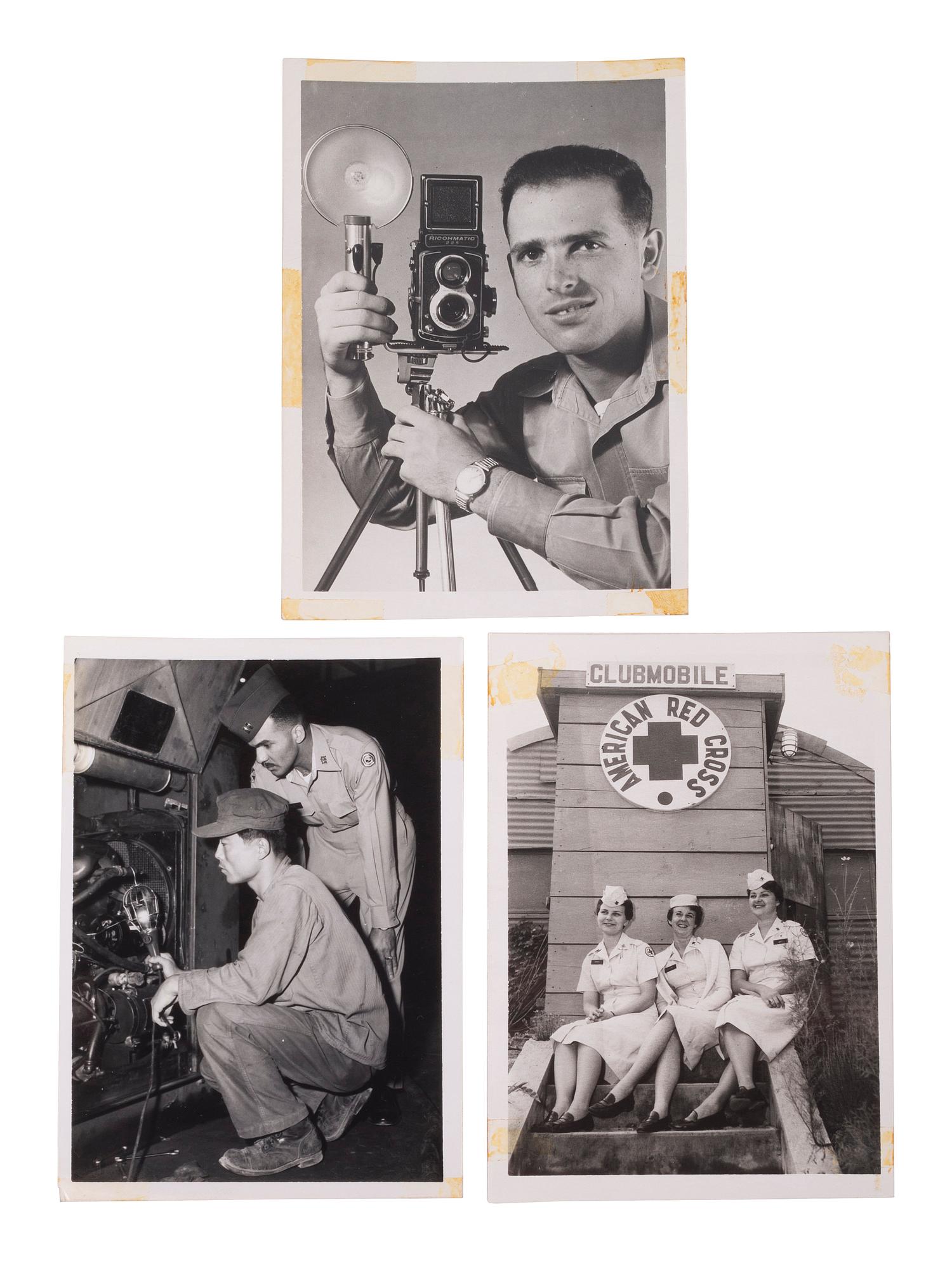 [KOREAN WAR]. Album containing photographs taken in Korea, incl. soldiers and local subjects.