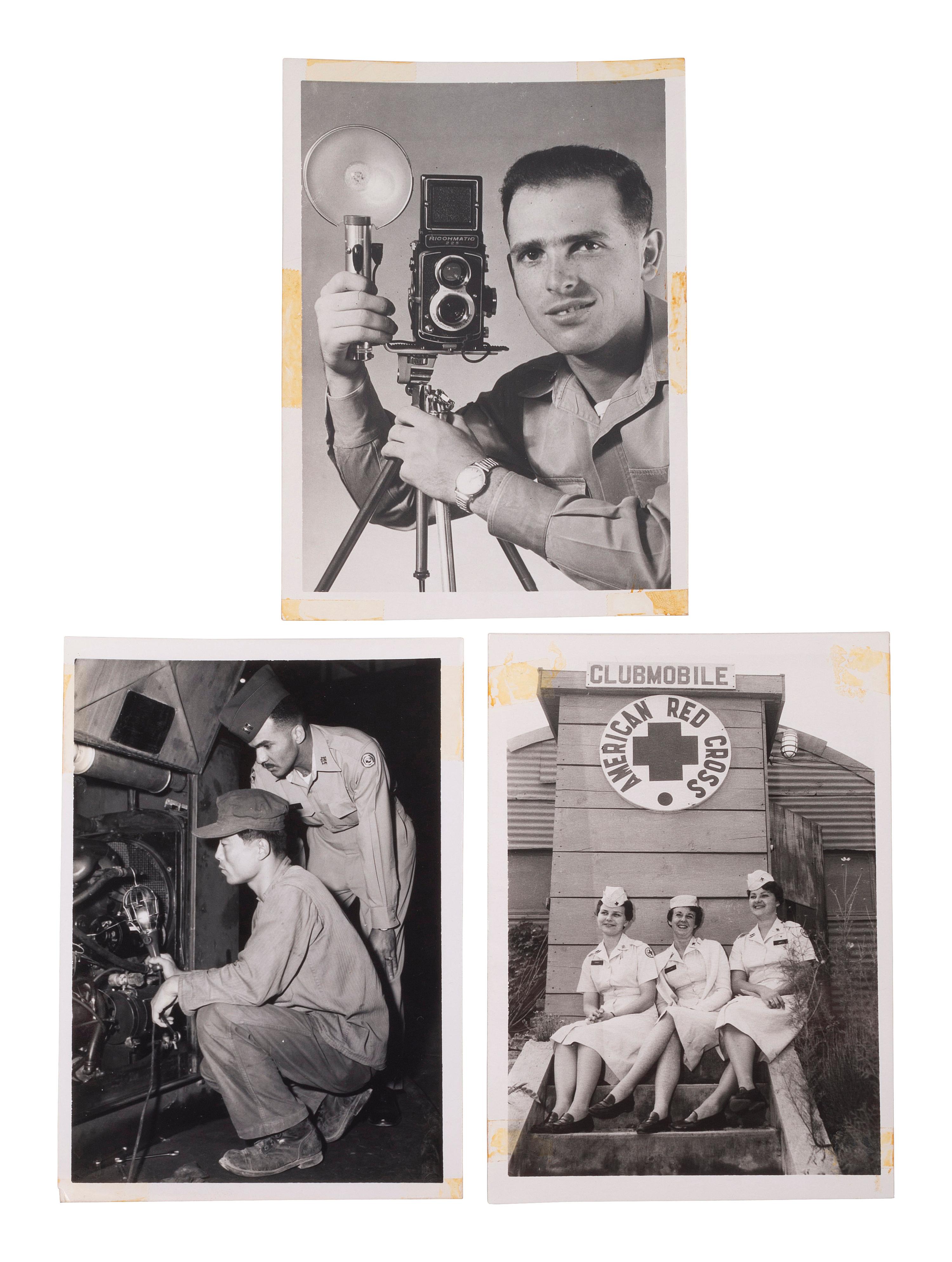[KOREAN WAR]. Album containing photographs taken in Korea, incl. soldiers and local subjects.