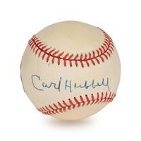 A Carl Hubbell Single Signed Autograph Baseball (Beckett Authentication Services Certified),