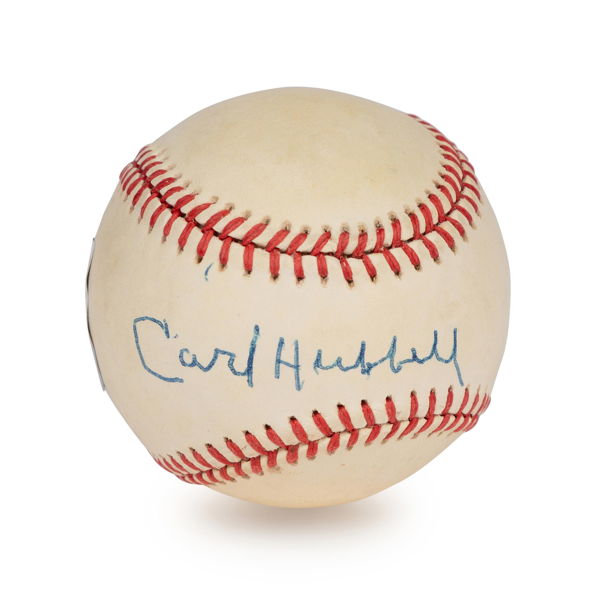 A Carl Hubbell Single Signed Autograph Baseball (Beckett Authentication Services Certified),