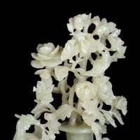 A Chinese Carved Celadon Jade Flower Vase