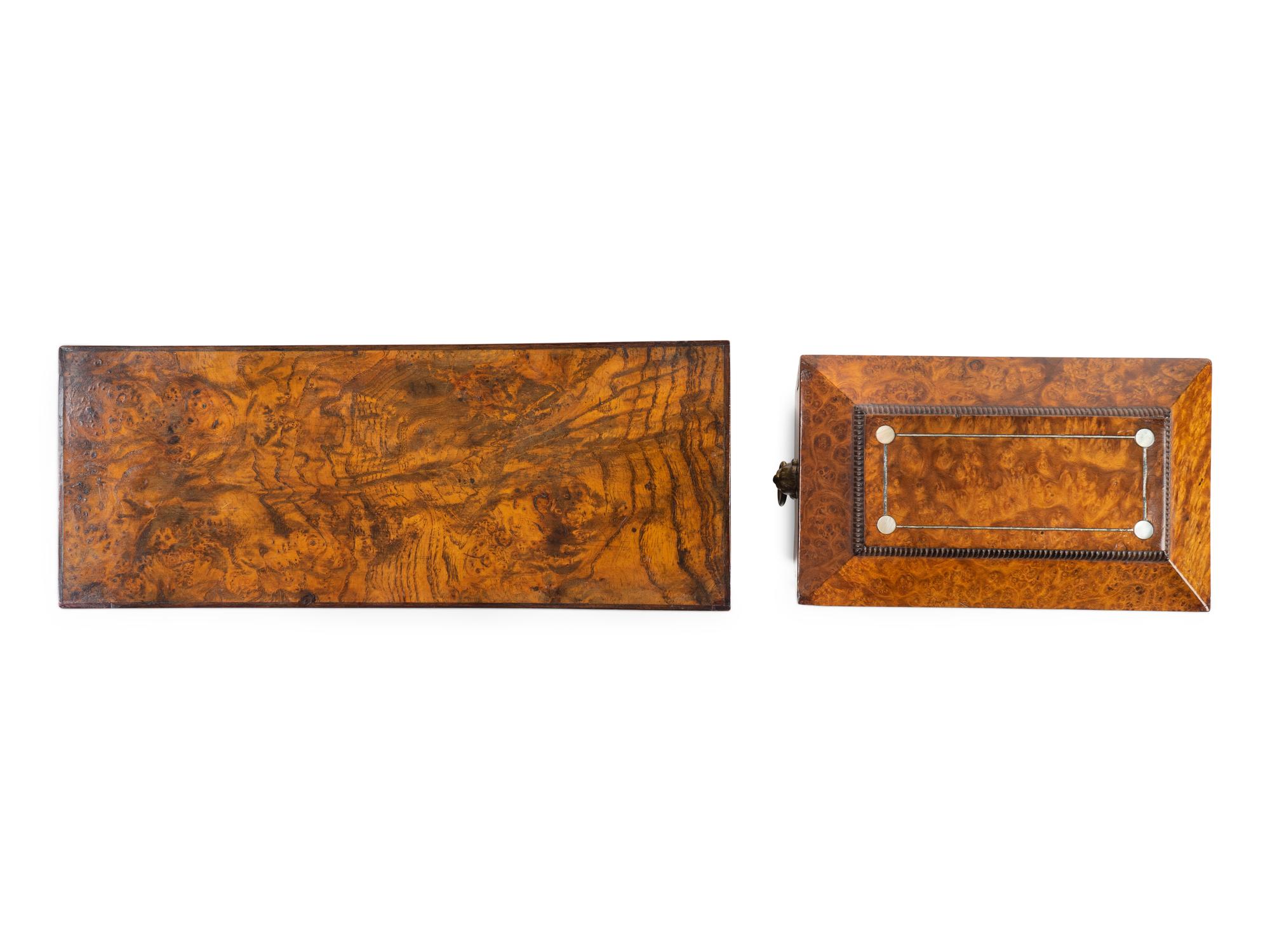 Two English Burlwood Boxes — 19TH CENTURY