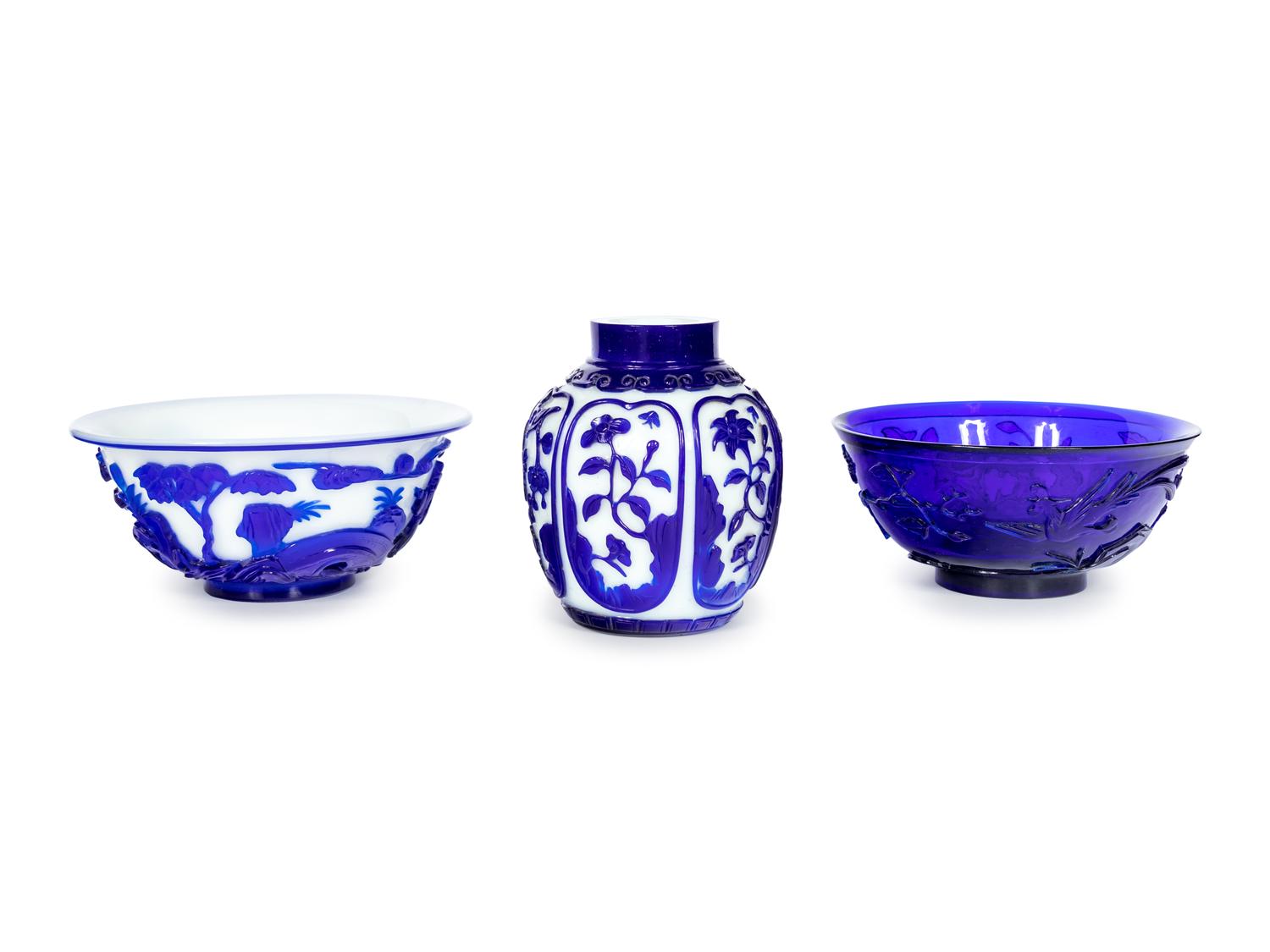 Three Chinese Glass Vessels