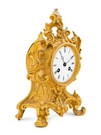 A French Gilt Bronze Mantel Clock by Jean-Baptiste Delettrez (1816-1887)
