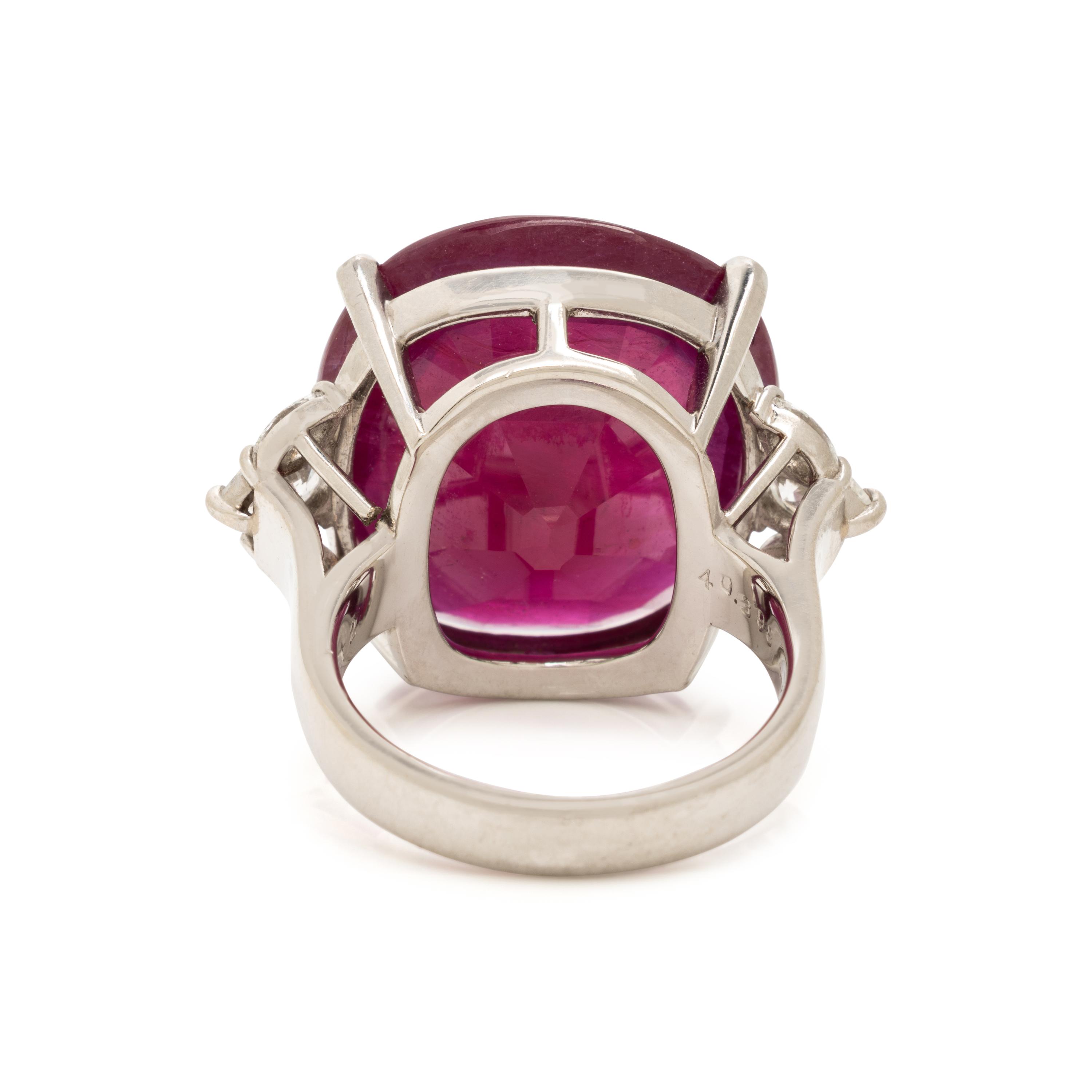 Composite Ruby, Diamond, and Platinum Ring