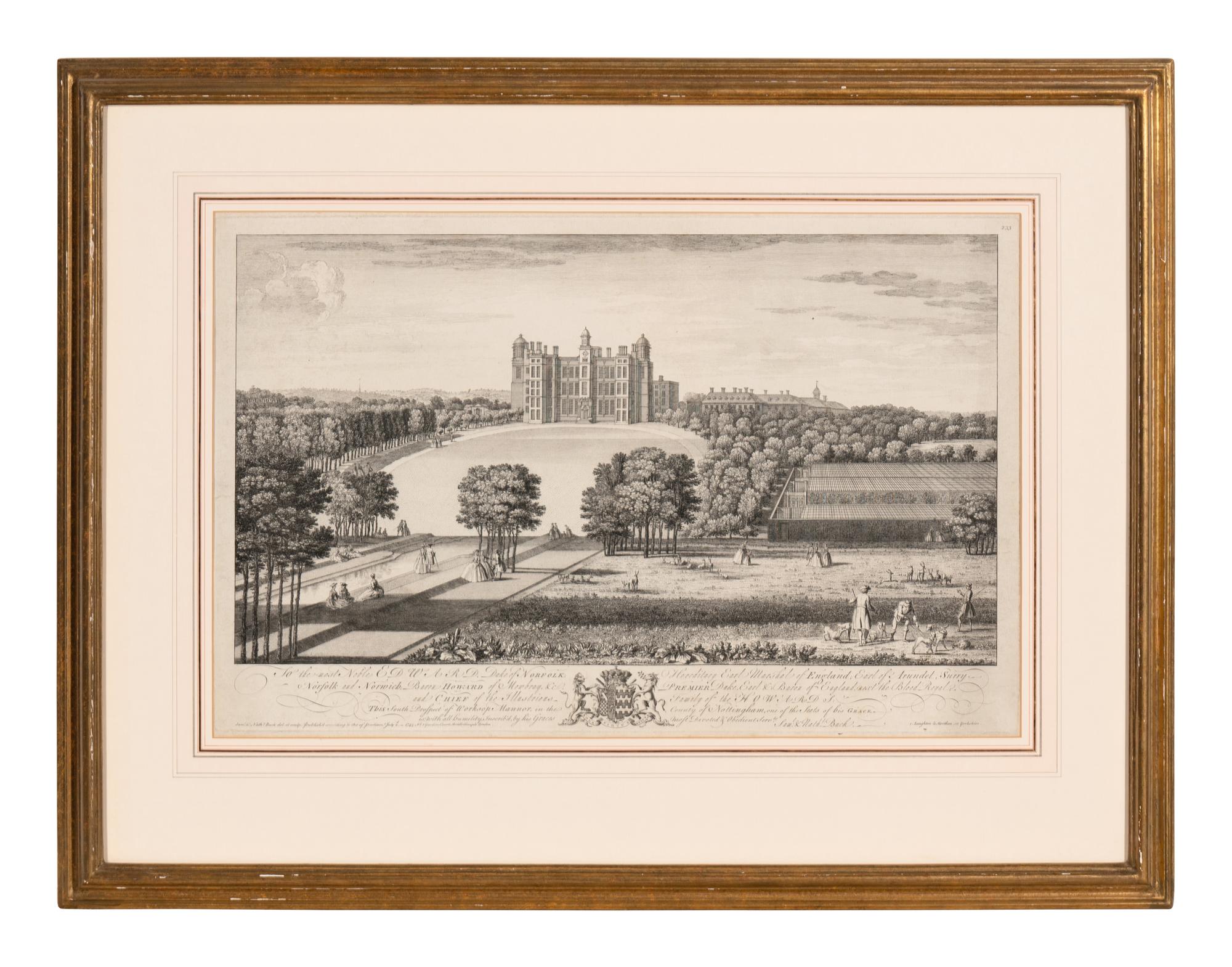 A Set of Ten Topographical Engravings in Giltwood Frames
