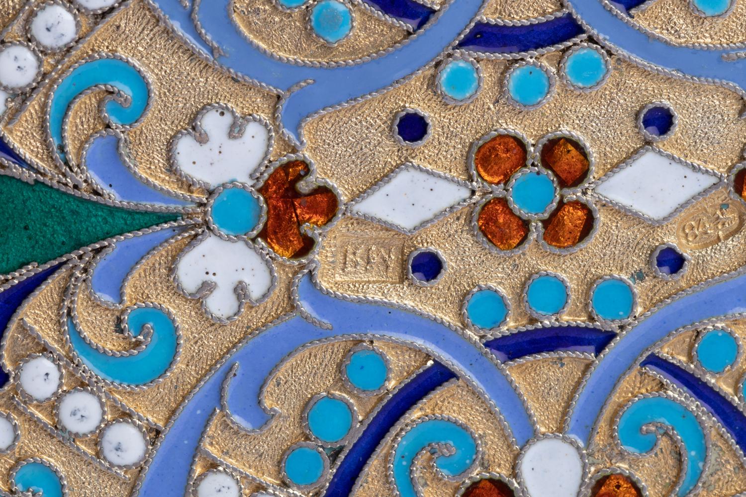 A Russian Silver-Gilt and Enamel Cigarette Case