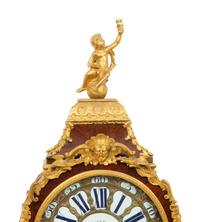 A Louis XV Gilt Bronze Mounted Kingwood Bracket Clock and Matching Wall Bracket