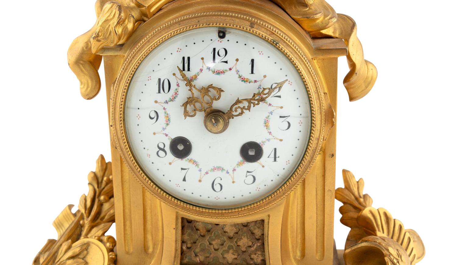 A French Gilt Bronze Mantel Clock