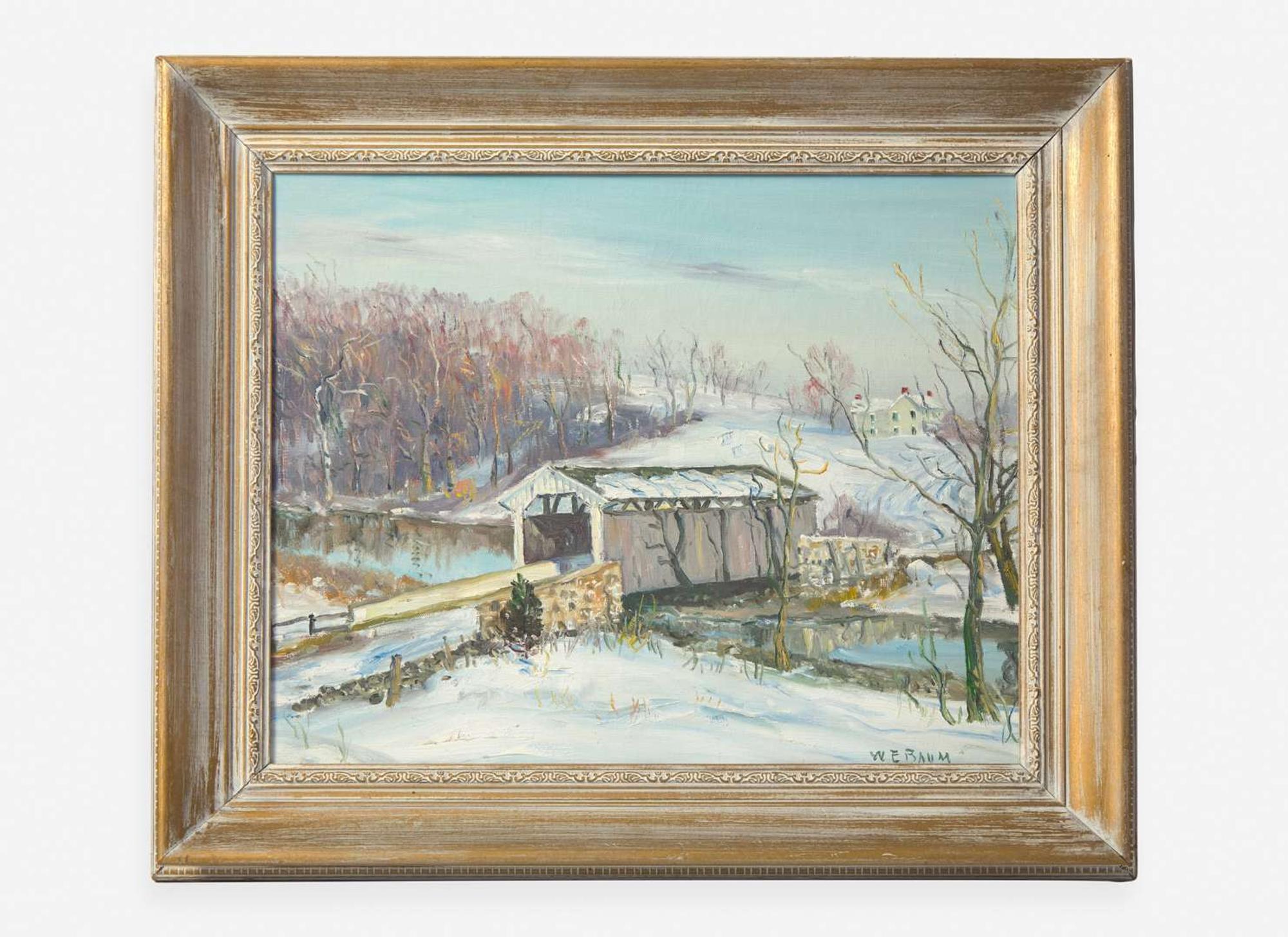 Walter Emerson Baum (American 1884–1956) - Covered Bridge in Winter