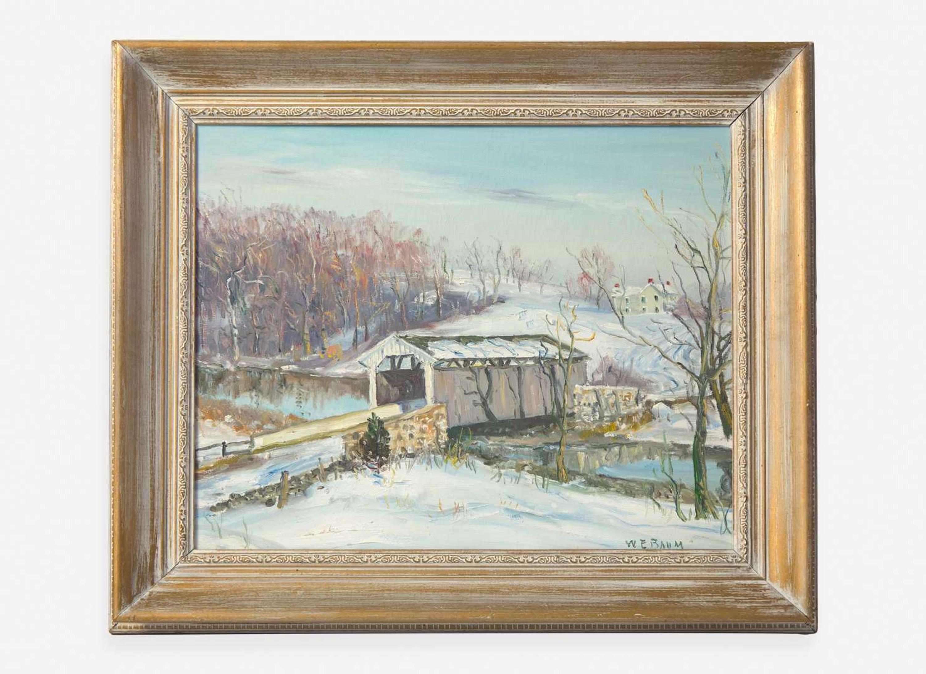 Walter Emerson Baum (American 1884–1956) - Covered Bridge in Winter