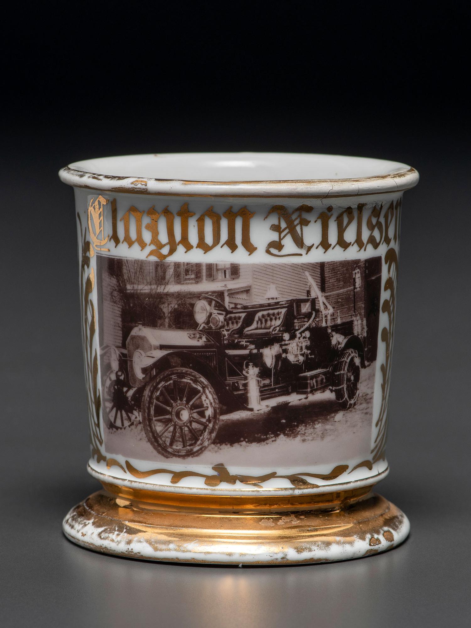 A Fireman's Porcelain Occupational Shaving Mug