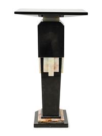 An Art Deco Marble, Onyx and Bronze Mounted Pedestal