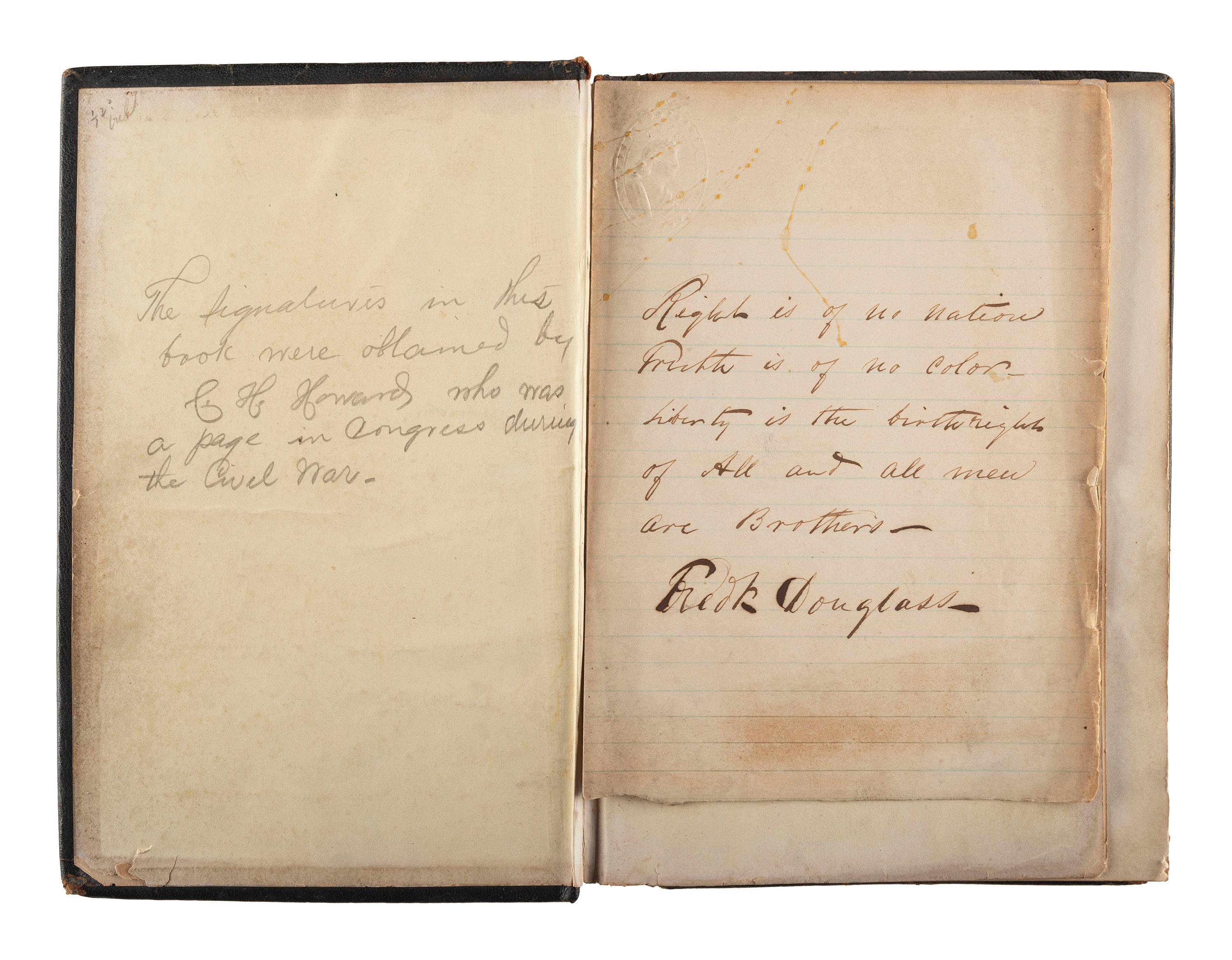 [LINCOLN, Abraham (1809-1865), DOUGLASS, Frederick (ca 1818-1895), and others - AUTOGRAPH ALBUM].