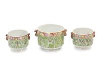 Three Chinese Export Porcelain Cache Pots