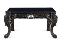 An Impressive Chinese Export Carved Hardwood Console Table, 19th Century 清晚期 外銷紅木桌