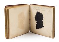 (SILHOUETTE BOOK) Book of silhouettes from Bowdoin College, 1823.