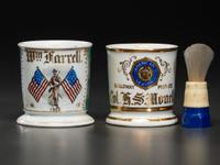 Two Veteran's Porcelain Occupational Shaving Mugs