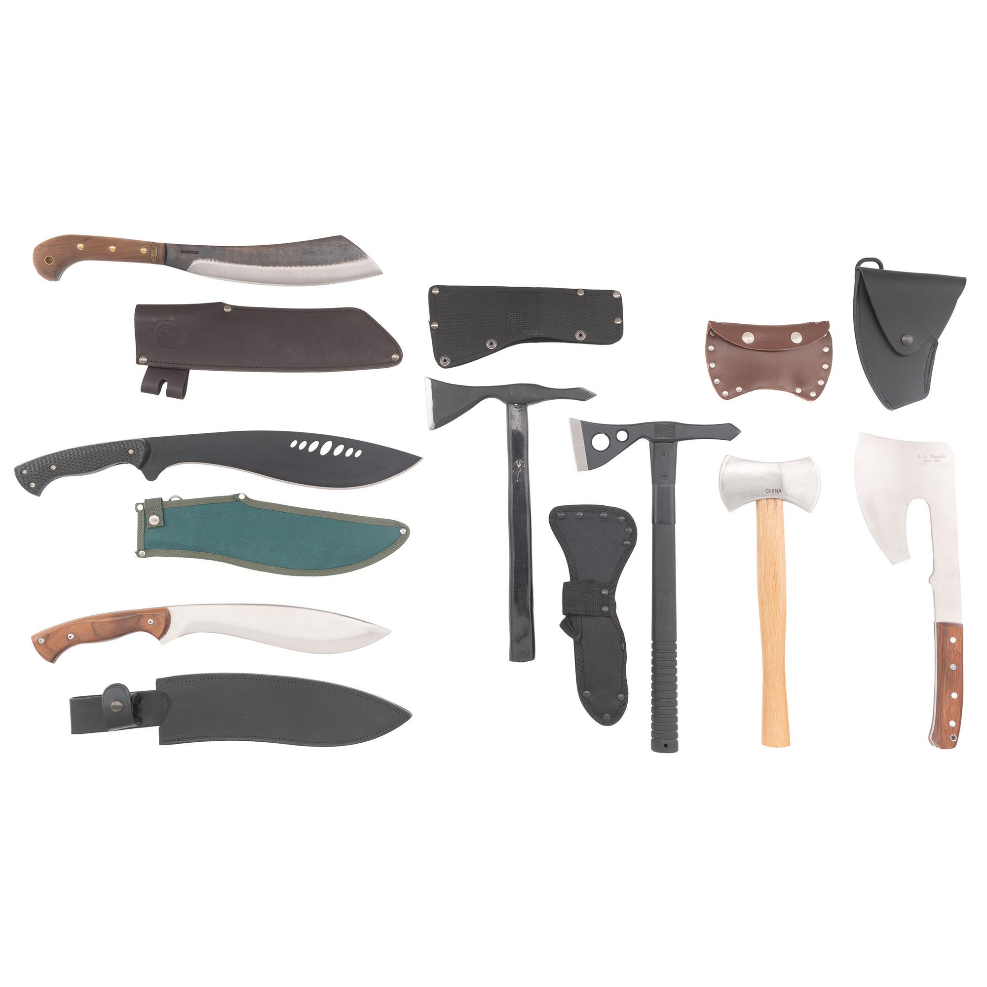 Group of 7 Knives and Hatchets