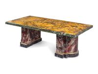 A Modern Marble and Faux Marble Low Table by Robert Metzger (American, 1939-1994)