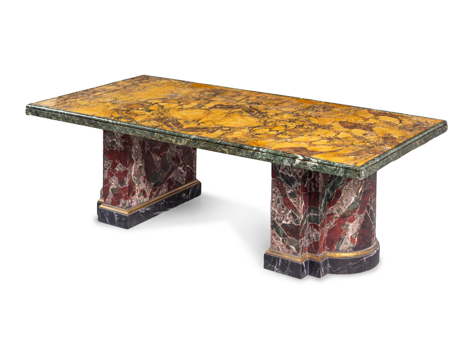A Modern Marble and Faux Marble Low Table by Robert Metzger (American, 1939-1994)