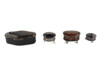 A Group of Three English Silver-Mounted Tortoiseshell Snuff Boxes