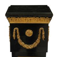 A Napoleon III Style Gilt Bronze Mounted Ebonized Pedestal