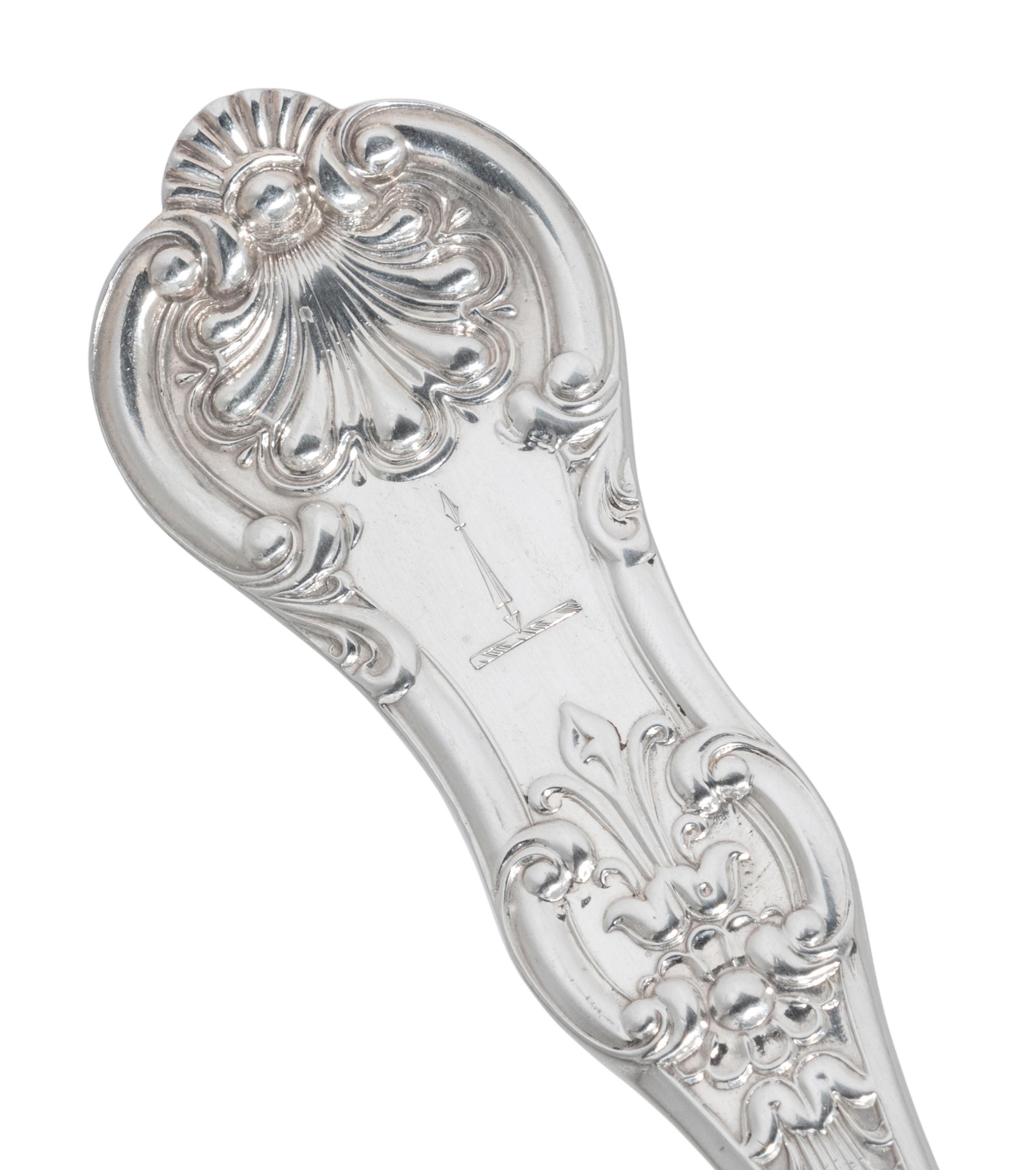 A Scottish Victorian Silver King's Pattern Flatware Service