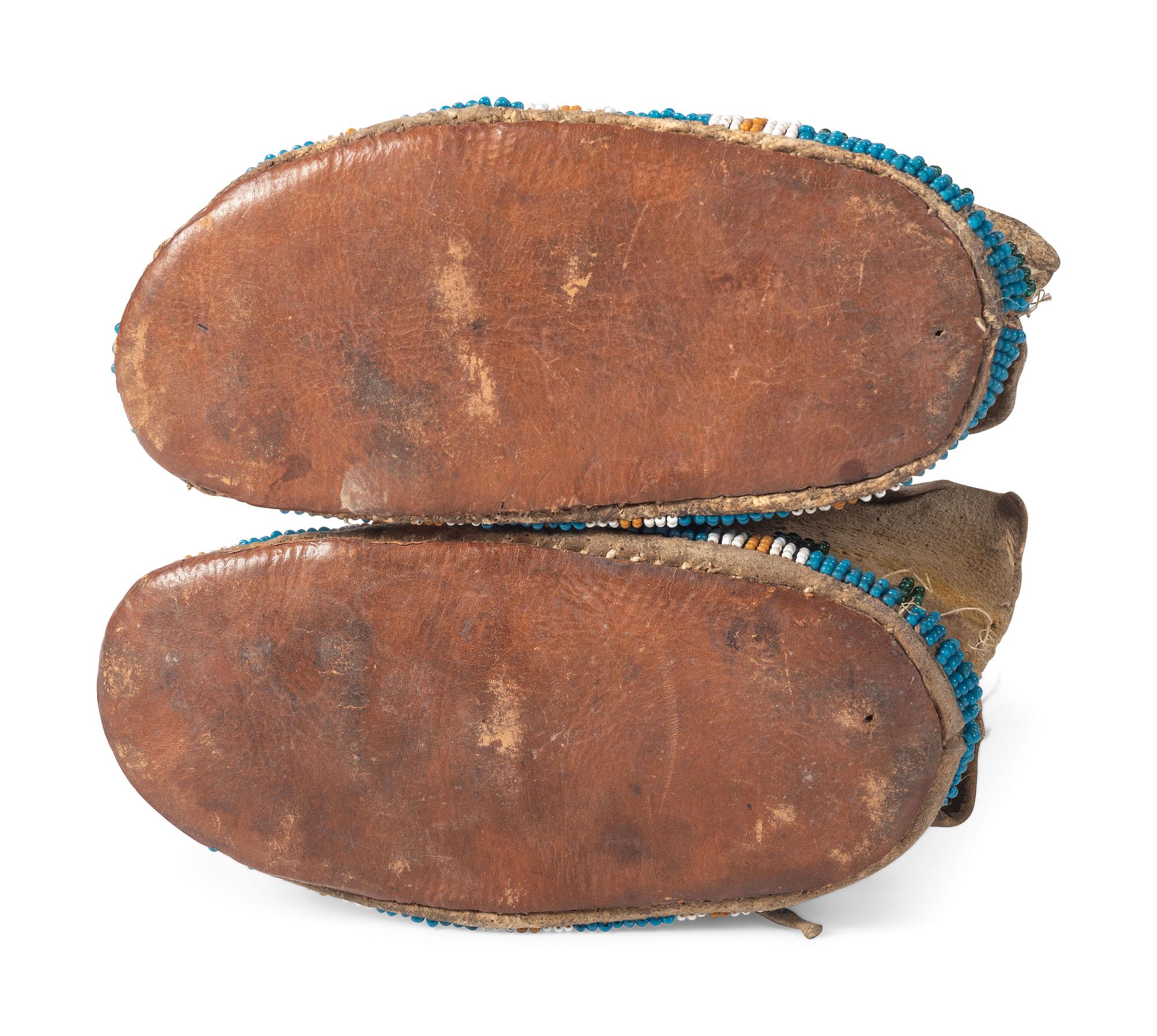 Cheyenne Child's Beaded Hide Moccasins