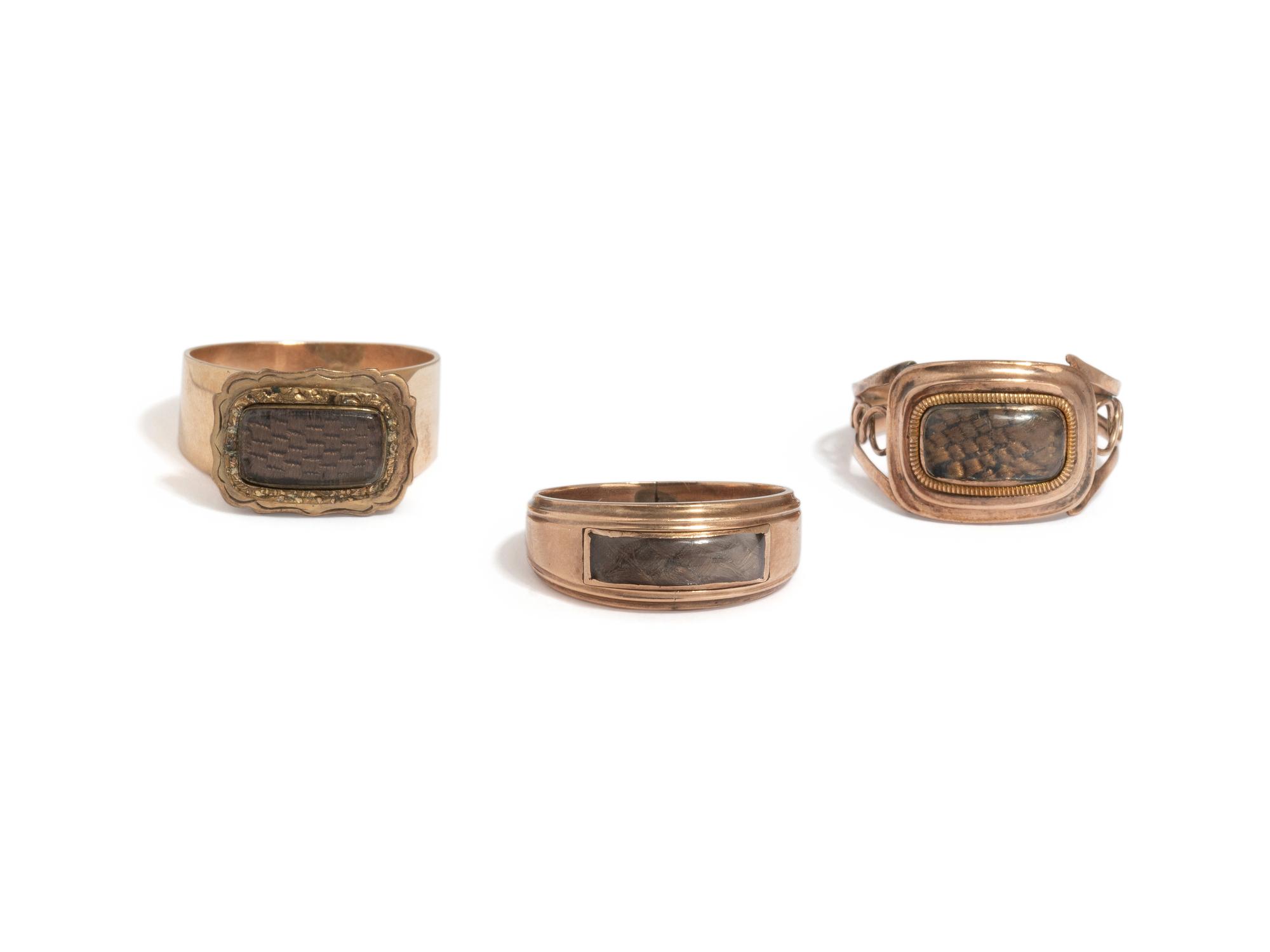 VICTORIAN, COLLECTION OF MOURNING RINGS