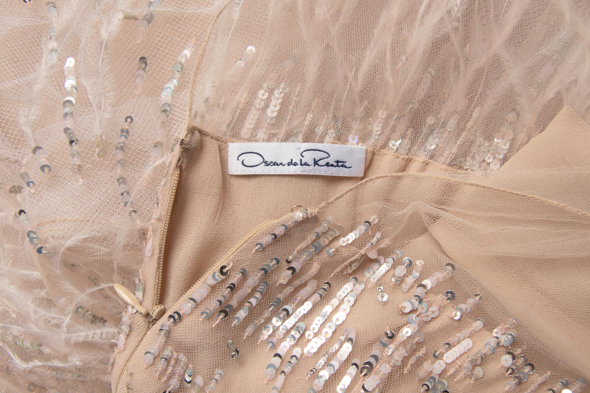 Oscar de la Renta Ostrich Feather Gown