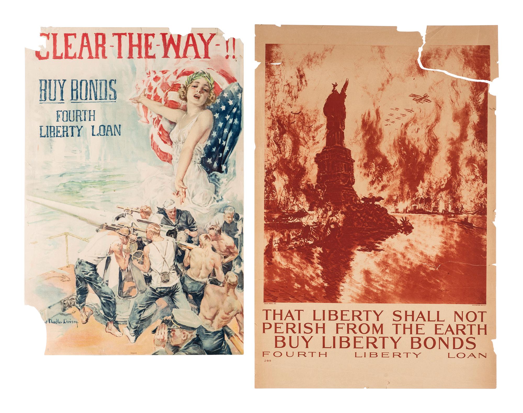 [WORLD WAR I]. A group of 11 posters, including 4 featuring artwork by Howard Chandler Christy, comprising: