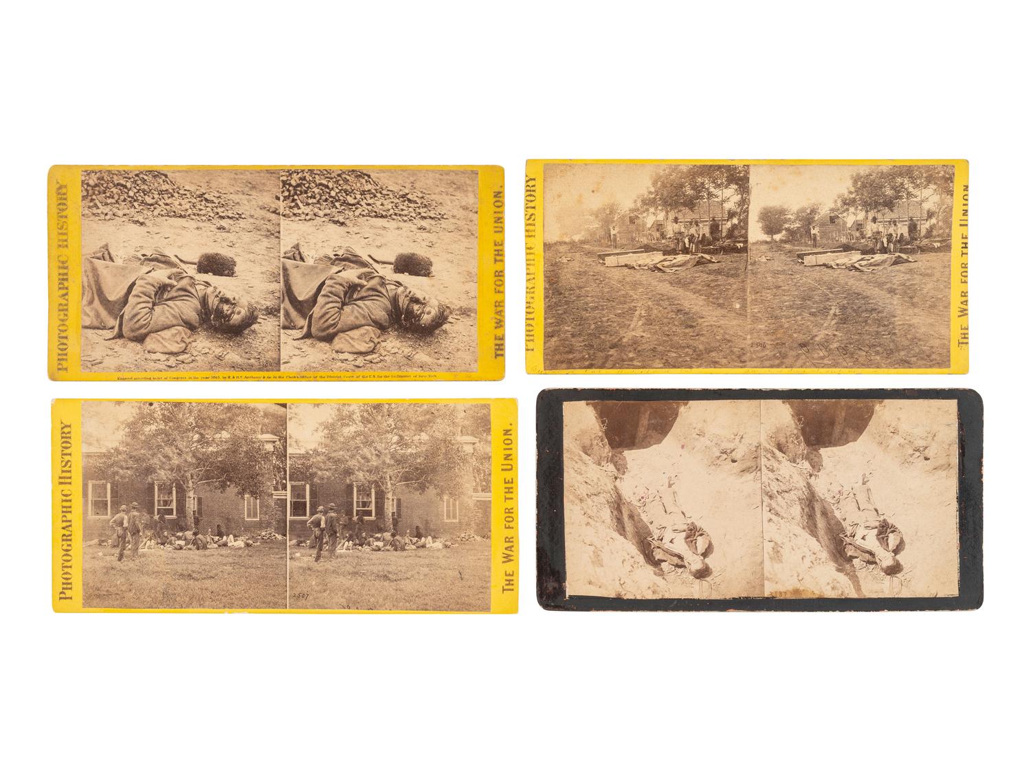[CIVIL WAR]. 13 stereoviews featuring deceased soldiers, including at Petersburg, Fredericksburg, and Cold Harbor.