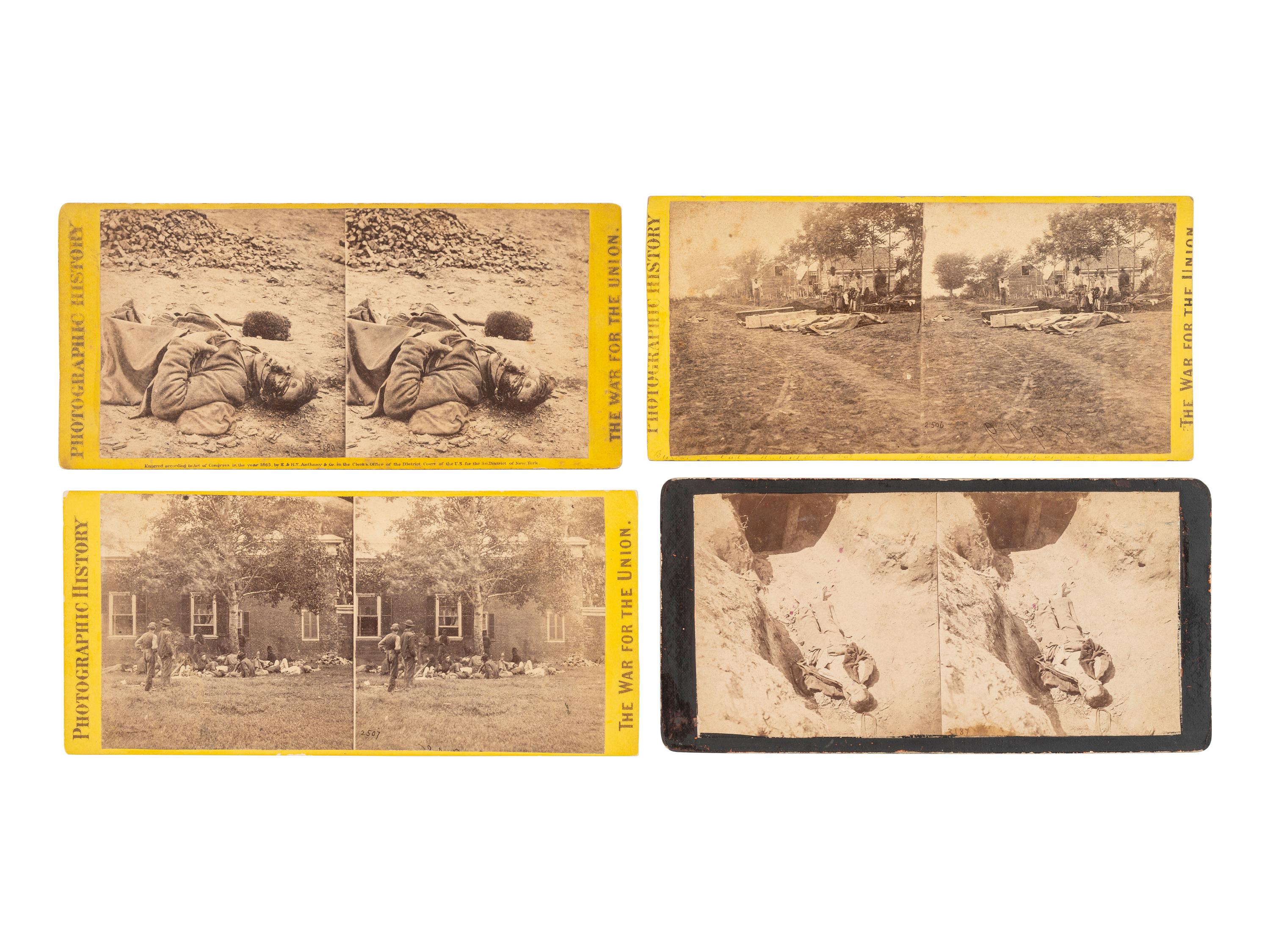 [CIVIL WAR]. 13 stereoviews featuring deceased soldiers, including at Petersburg, Fredericksburg, and Cold Harbor.