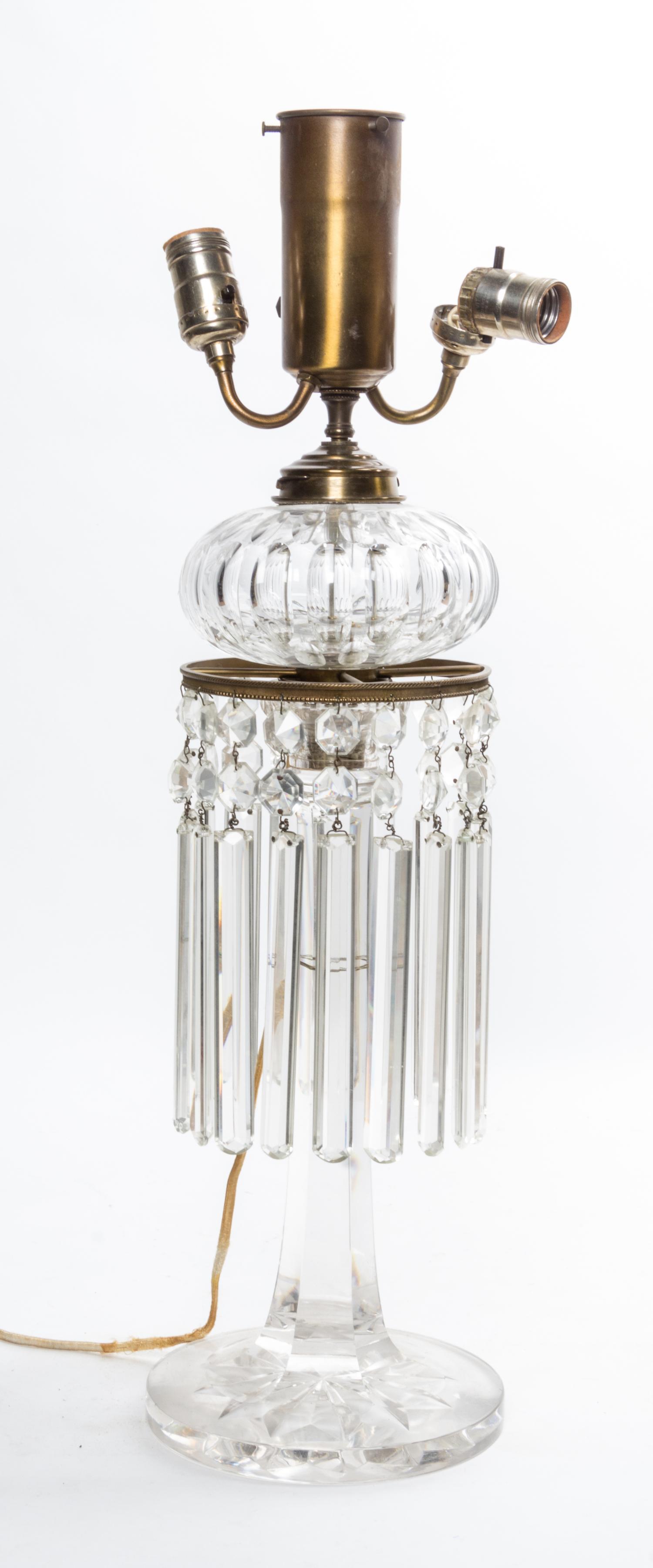 An American Cut Glass Table Lamp Height overall 27 inches. — 19TH/20TH CENTURY
