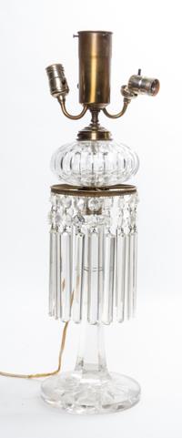 An American Cut Glass Table Lamp Height overall 27 inches. — 19TH/20TH CENTURY