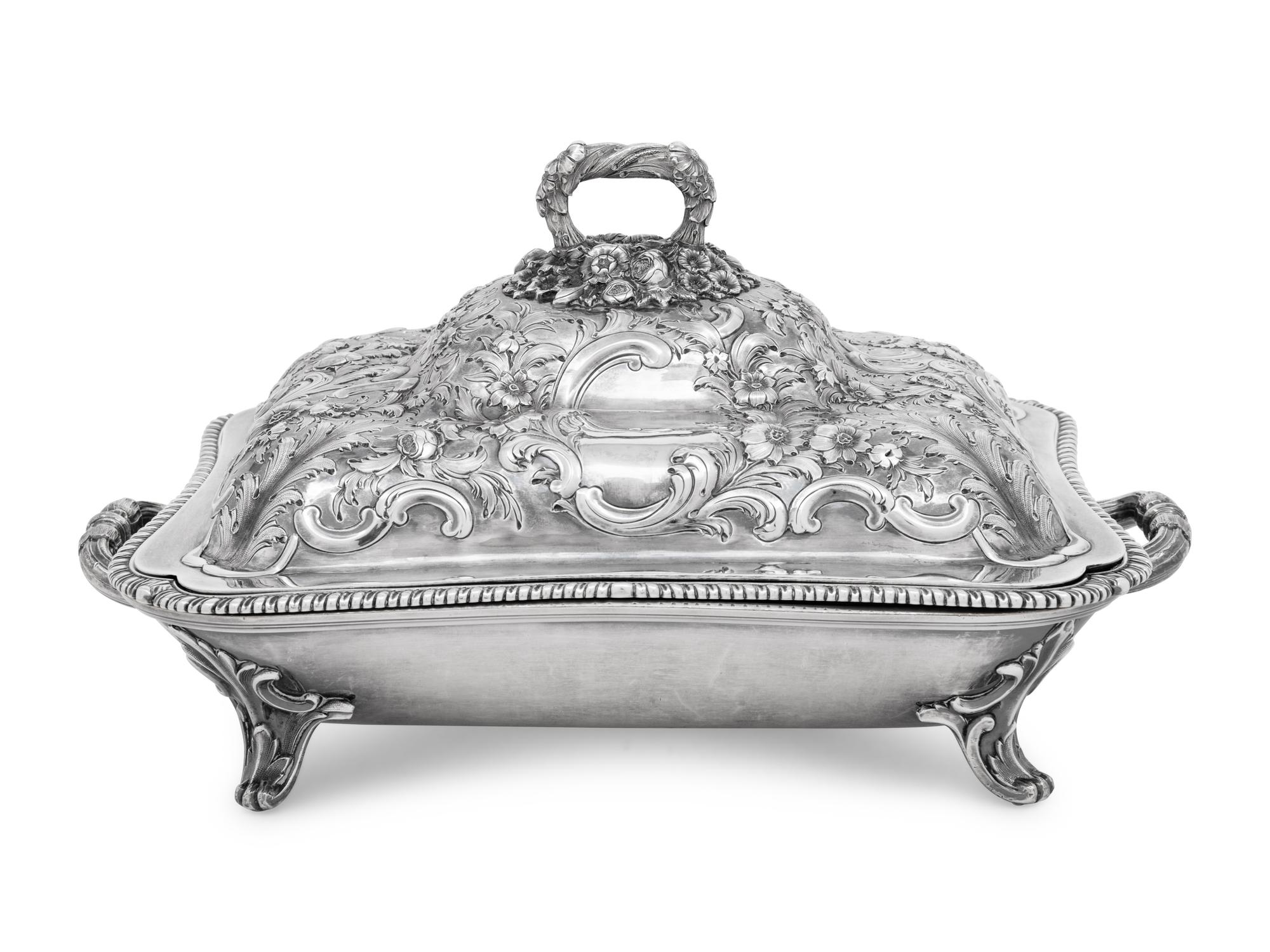 An English Silver Entrée Dish and Cover
