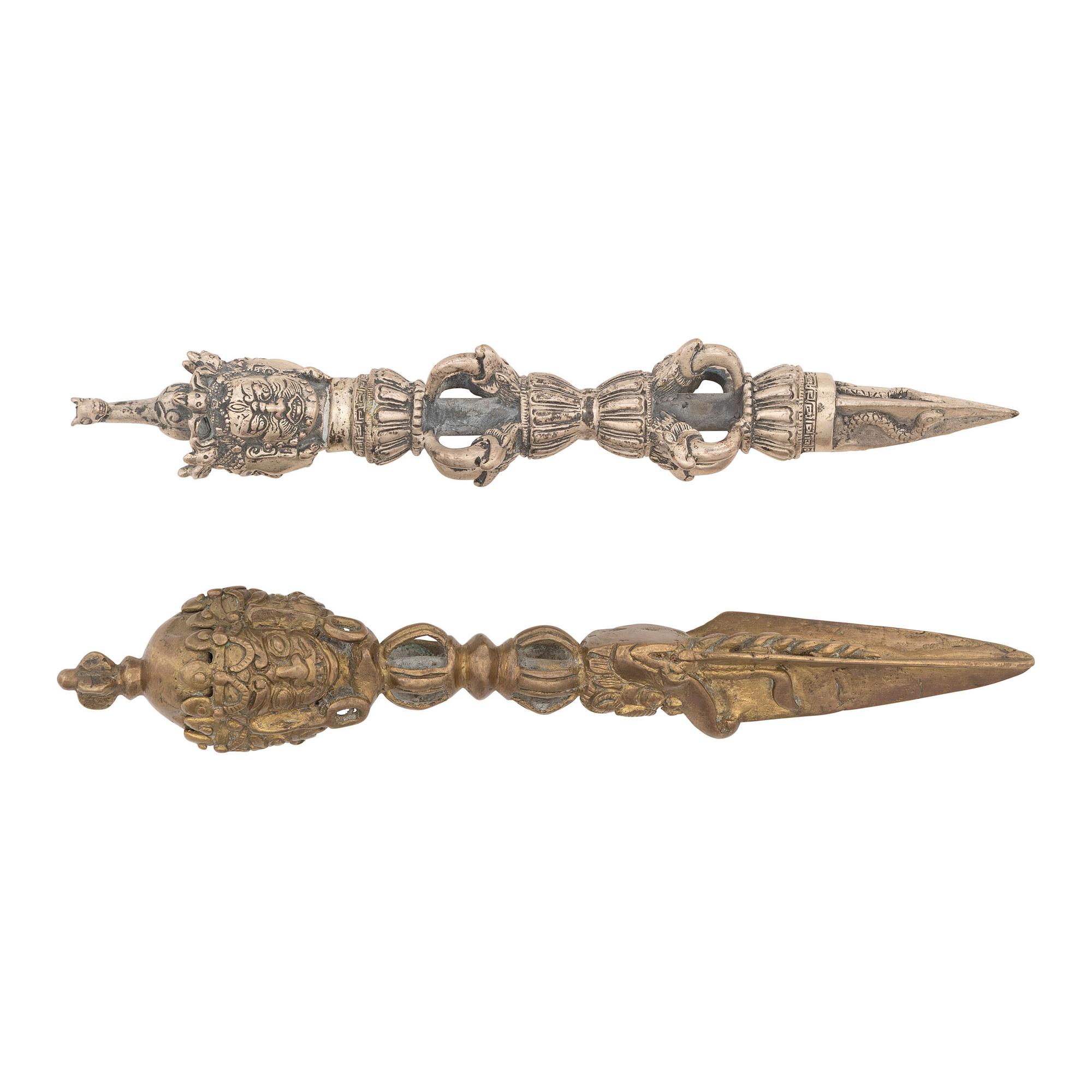 Two Tibetan Dorje Phurba Ritual Daggers