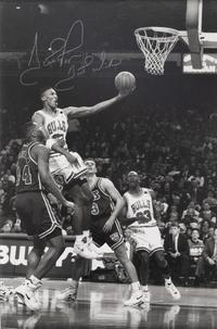A Unique Scottie Pippen Signed Autograph Vintage Photograph (Beckett Authentication Services BAS Certified),