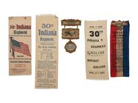 [CIVIL WAR -GRAND ARMY OF THE REPUBLIC & WOMEN'S RELIEF CORPS]. A large group of GAR, WRC, and other veterans' group ribbons and badges from Michigan, Wisconsin Indiana, and Illinois.