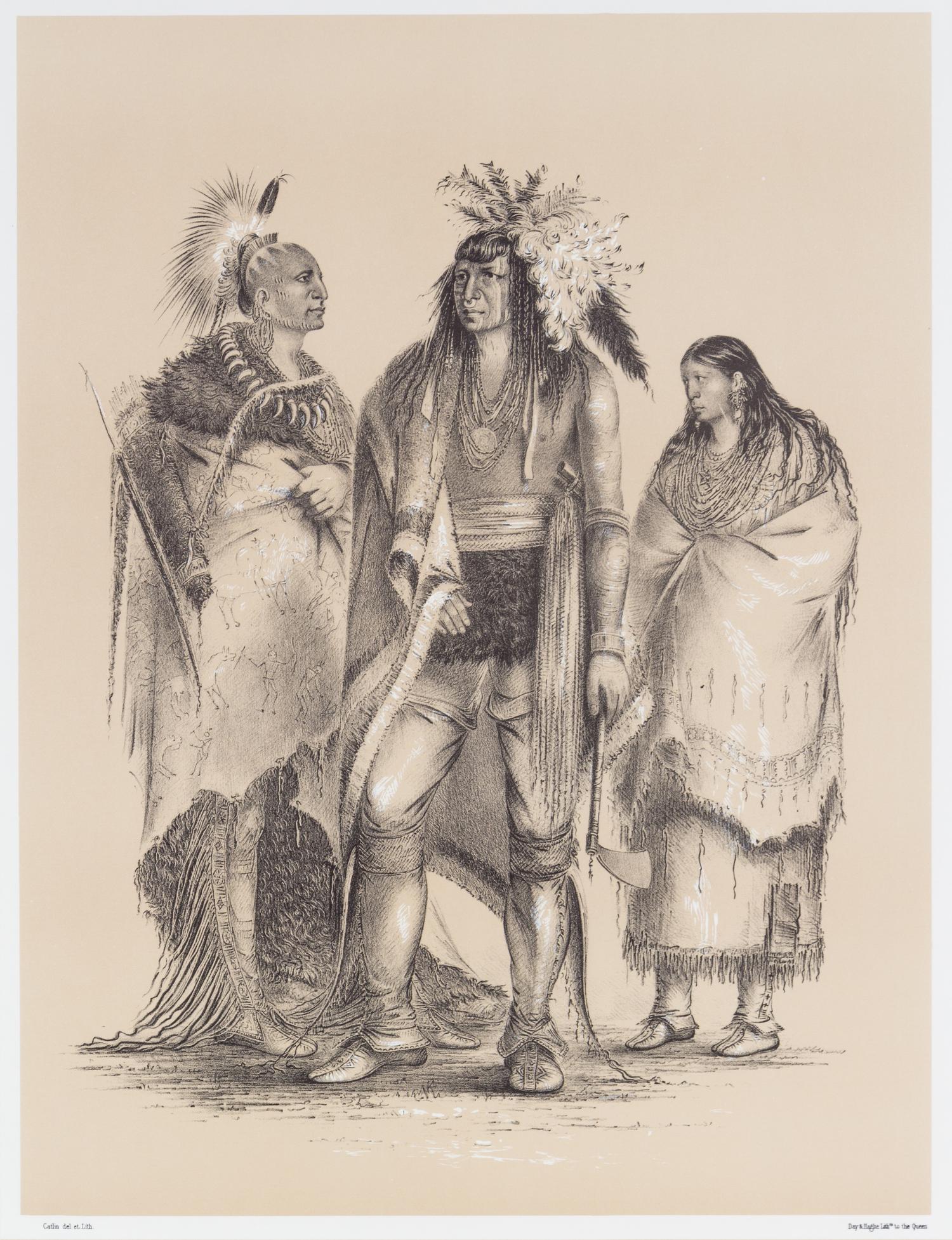 CATLIN, GEORGE, after. Four reproduction sepia-toned prints from The North American Indian Portfolio, 1848.