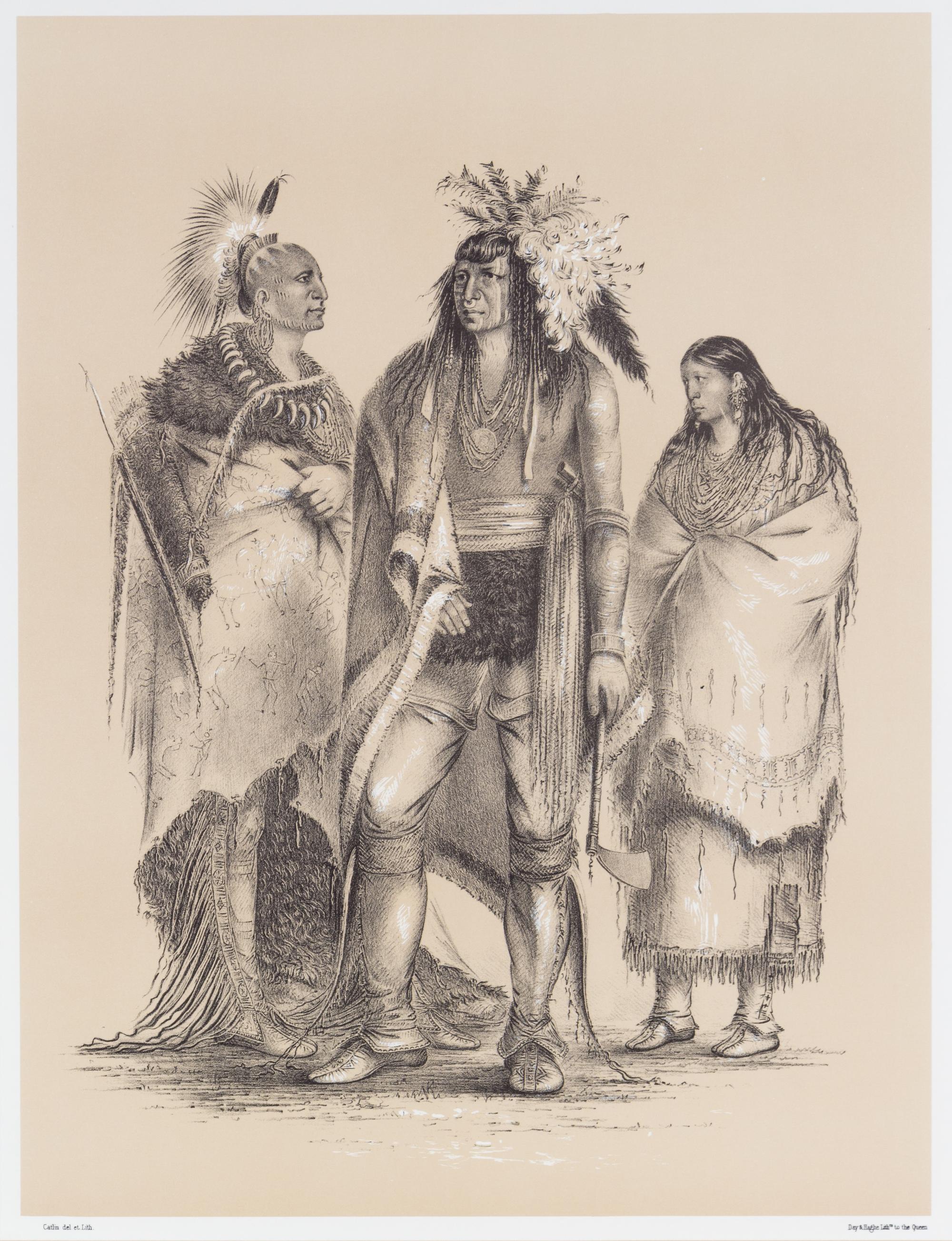 CATLIN, GEORGE, after. Four reproduction sepia-toned prints from The North American Indian Portfolio, 1848.