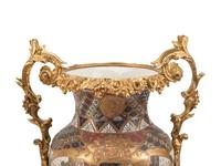 A Pair of Gilt Bronze Mounted Satsuma Porcelain Vases